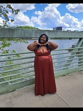 Satin V-Neck Maxi Dress